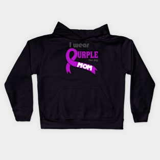 Purple For My Mom Support Pancreatic Kids Hoodie